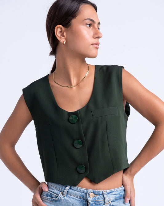 Amie Vest in Green