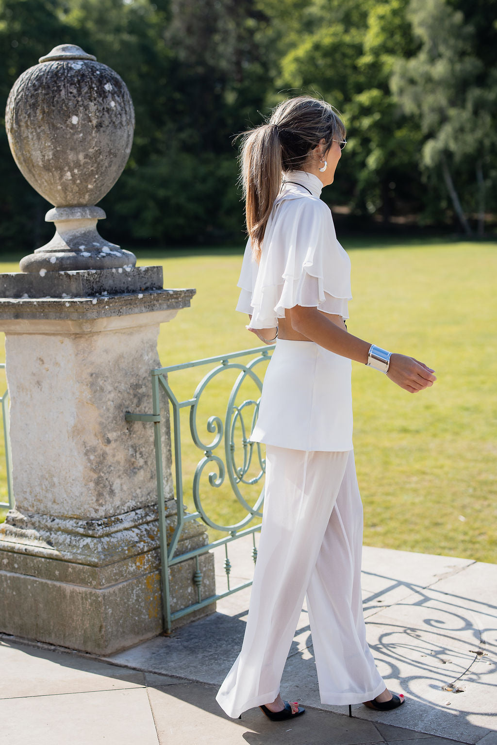 Opaline | E£6680 - a two piece flowy cape and trousers set
