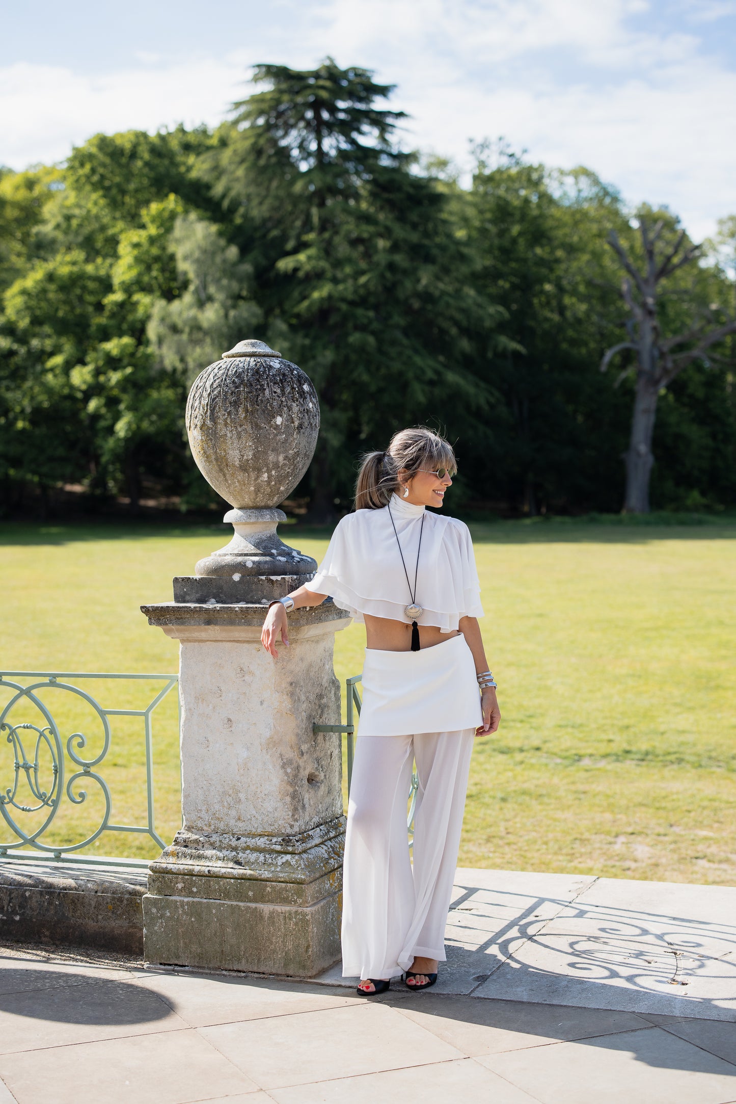 Opaline | E£6680 - a two piece flowy cape and trousers set