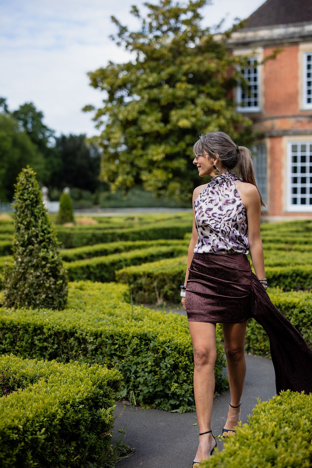 Feline | E£2500 - abstract Leo print top with necktie
