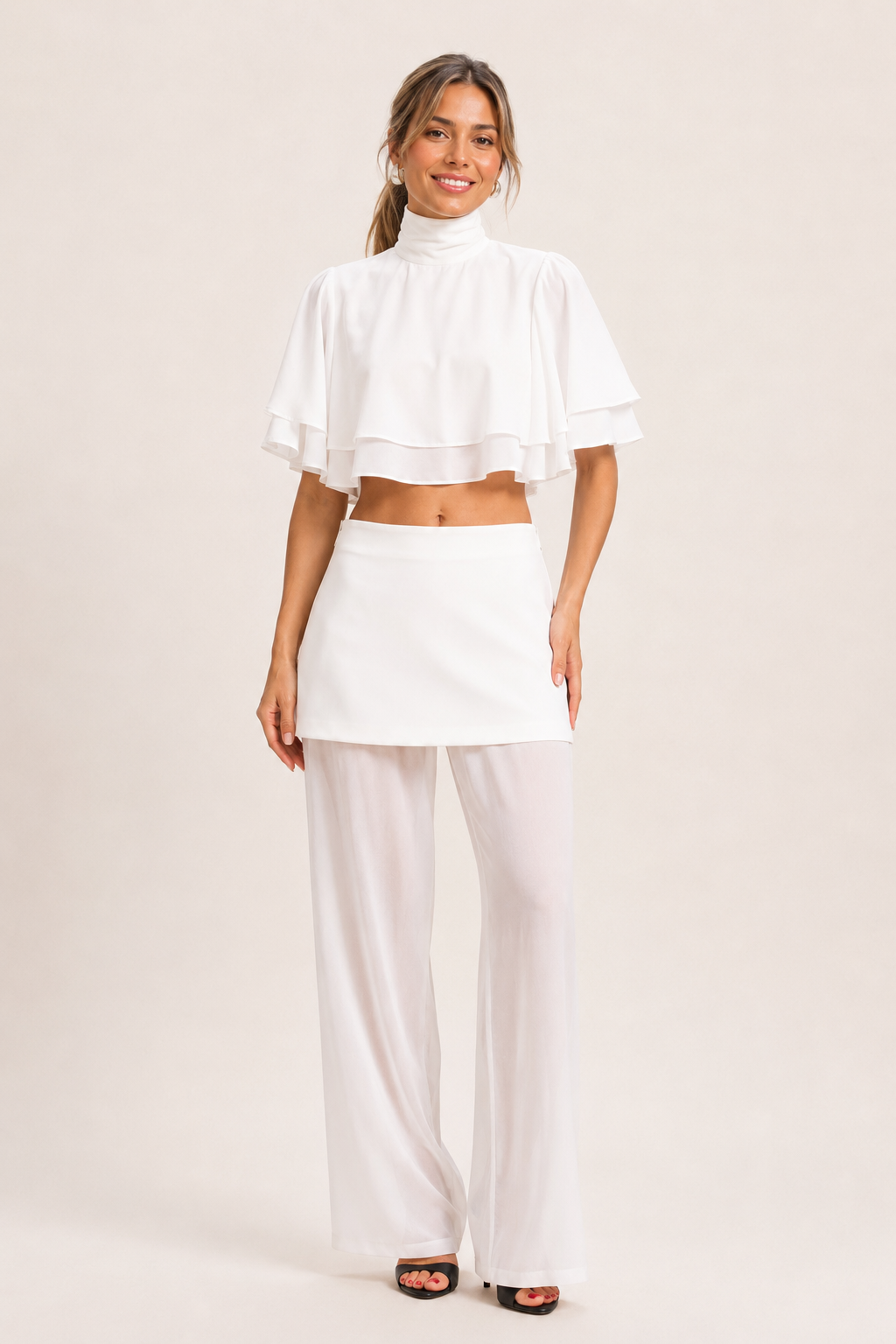 Opaline | E£6680 - a two piece flowy cape and trousers set