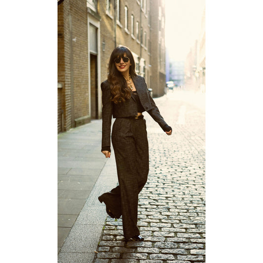 Cropped blazer suit